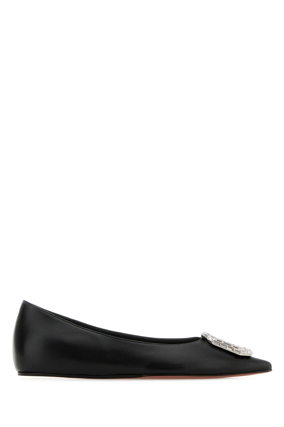 Amina Muaddi Camelia Flat Nappa Black White Buc Size US 7 / IT 37 - 1 Thumbnail