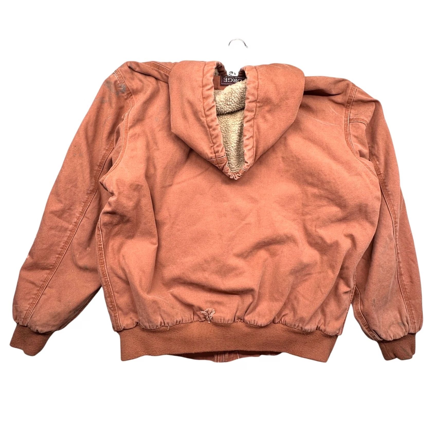 Vintage VINTAGE Forge Workwear Jacket Duck Canvas Sherpa Lined Full Zip Mens Large Brown Orange Bomber Jacket Mens Size US L / EU 52-54 / 3 - 2 Thumbnail