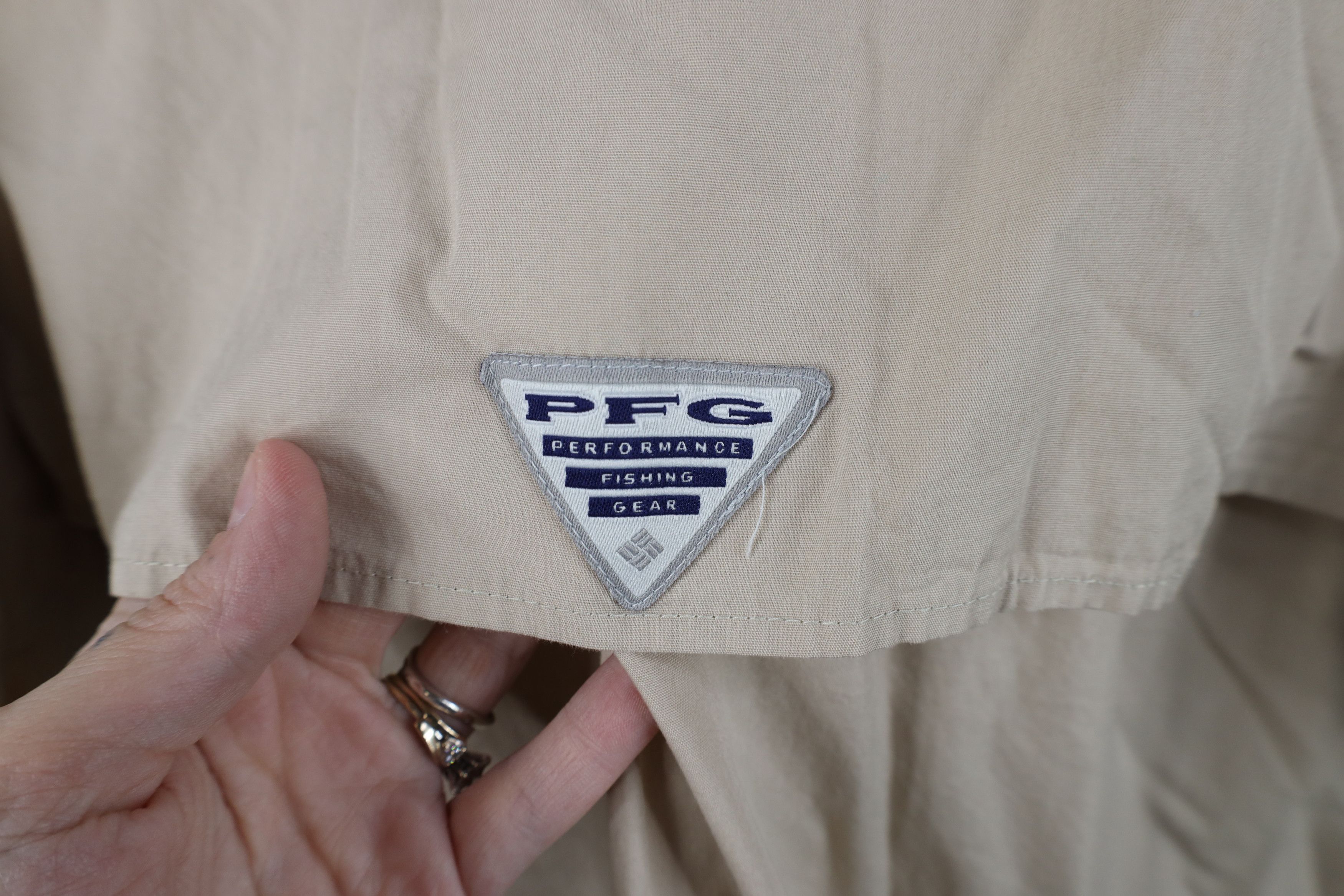 Columbia Columbia PFG Fishing Collared Button Down Shirt Beige Size US XL / EU 56 / 4 - 12 Thumbnail