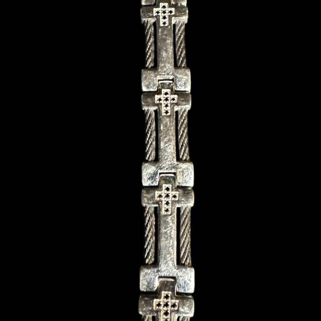 Other STAINLESS STEEL Silver Black Cubic Zirconia Cross Religious Size ONE SIZE - 10 Thumbnail