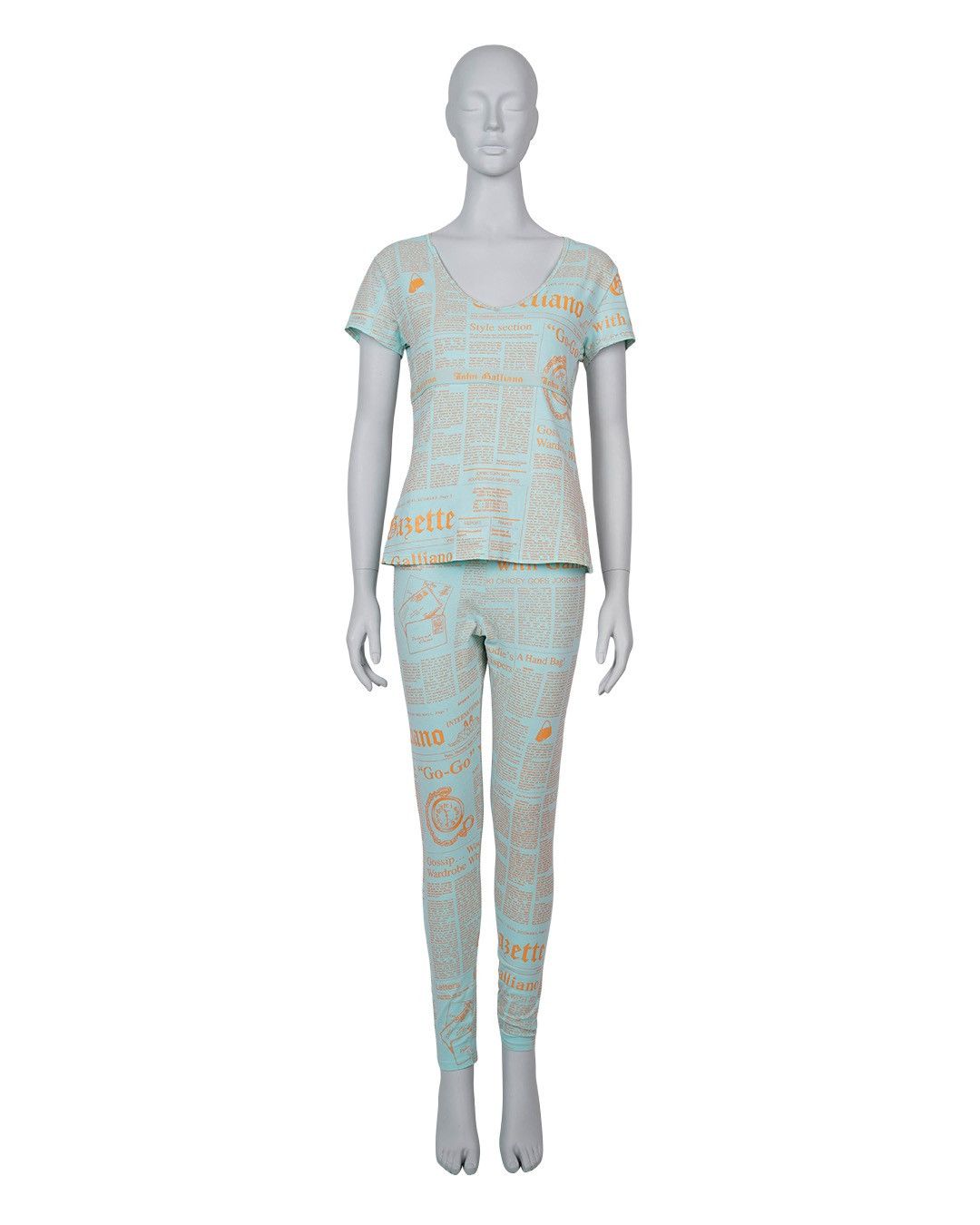 John Galliano John Galliano Newsprint Top+Bottom Set Size XL / US 12-14 / IT 48-50 - 1 Thumbnail