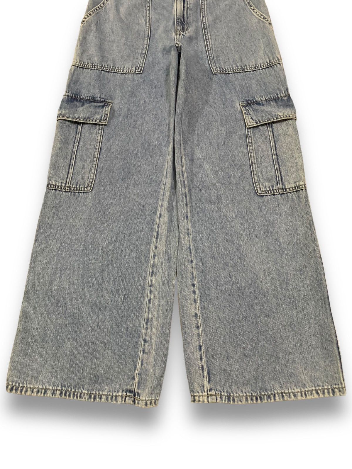 GU × Japanese Brand × Jun Takahashi Vintage Japanese Brand GU Baggy Fatigue Cargo Jeans Size US 30 / EU 46 - 9 Thumbnail