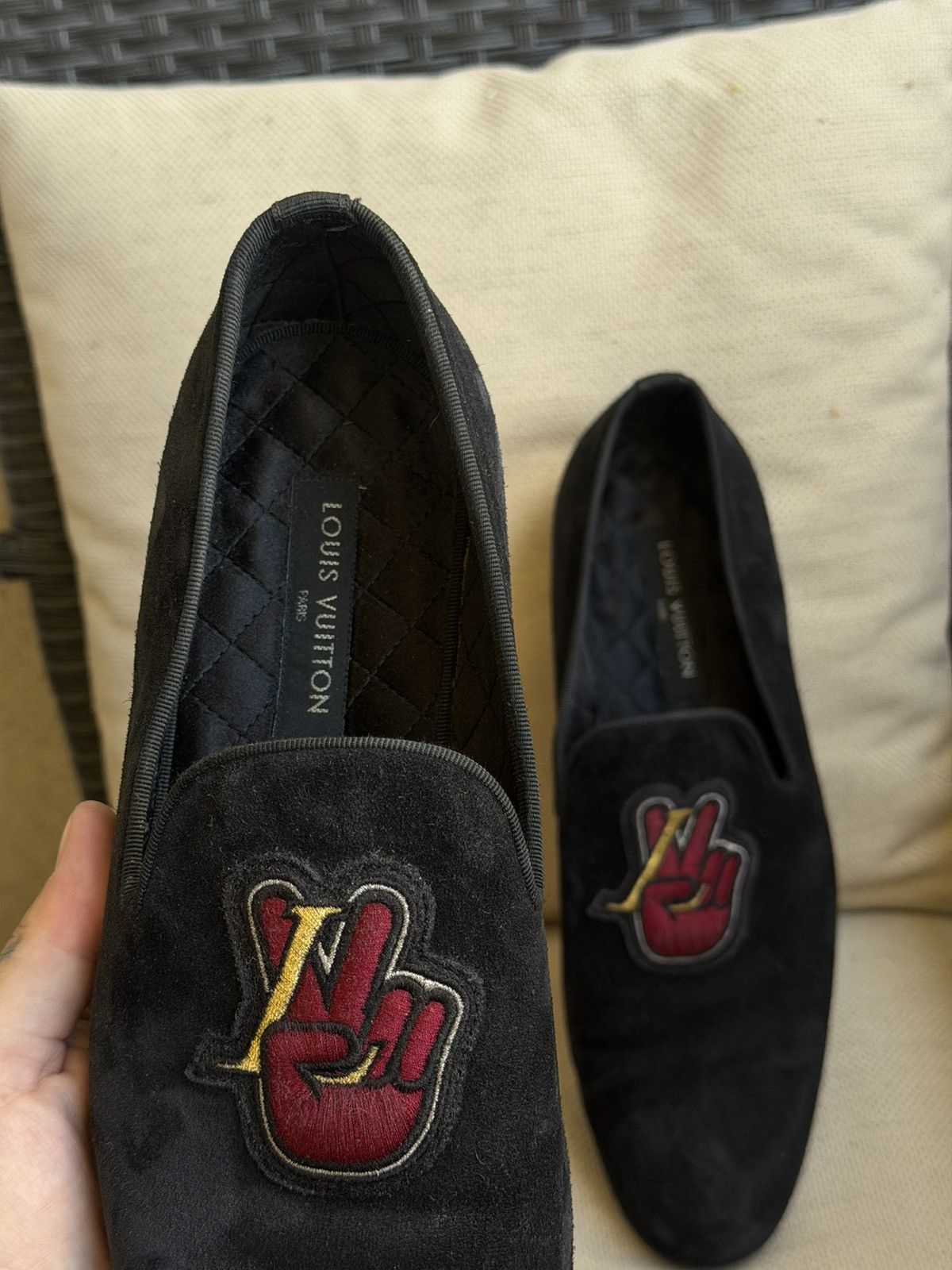 Louis Vuitton Louis vuitton loaffers HAND PEACE LOGO EMBROIDERY Size US 8 / EU 41 - 10 Thumbnail