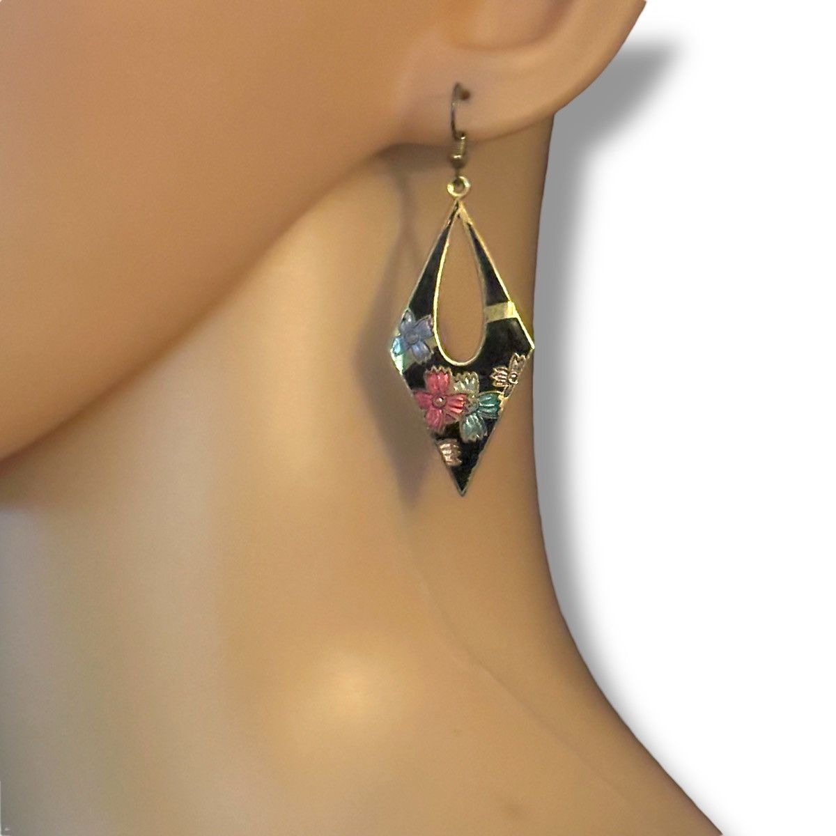 Other Multicolor floral cloisonné dangle earrings Size ONE SIZE - 2 Thumbnail