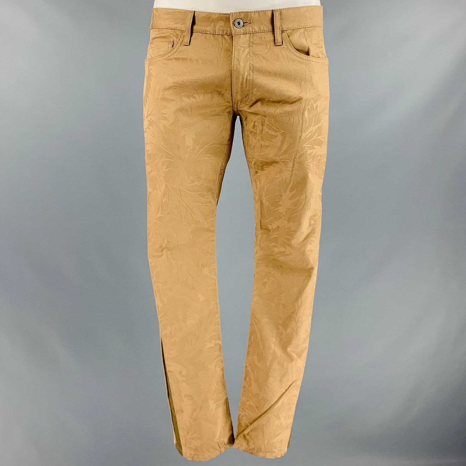 Junya Watanabe JUNYA WATANABE Size L Beige Damask Cotton Casual Pants Size US 34 / EU 50 - 1 Thumbnail