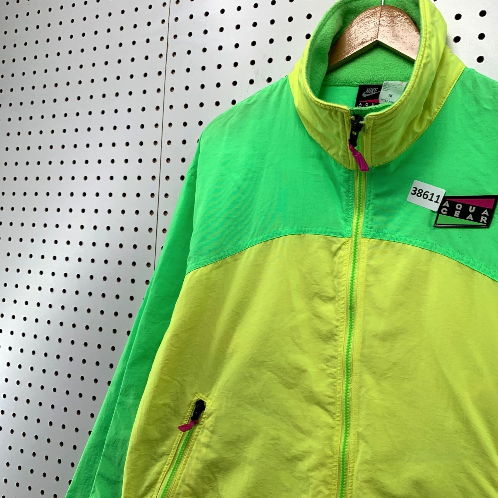 Nike Vintage NIKE Jacket Mens Medium Green Yellow 90s Aqua Gear Windbreaker Zip Size US M / EU 48-50 / 2 - 6 Thumbnail