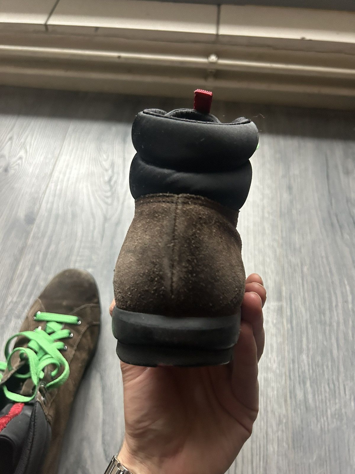 Prada Prada Brown Suede Hiking Boots with Green Laces Size US 8 / EU 41 - 18 Thumbnail
