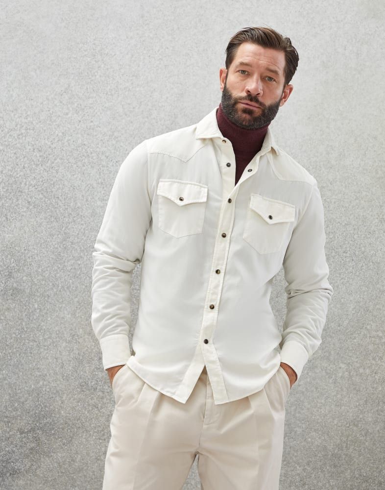 Brunello Cucinelli o1w1db10924 Men'S Shirt in Open White Size US XS / EU 42 / 0 - 1 Preview