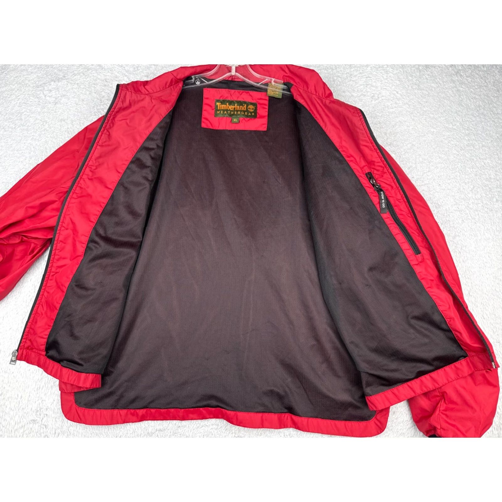 Timberland Timberland Jacket Mens Red Windbreaker Extra Large Full Zip 100% Nylon Shell Size US XL / EU 56 / 4 - 2 Thumbnail