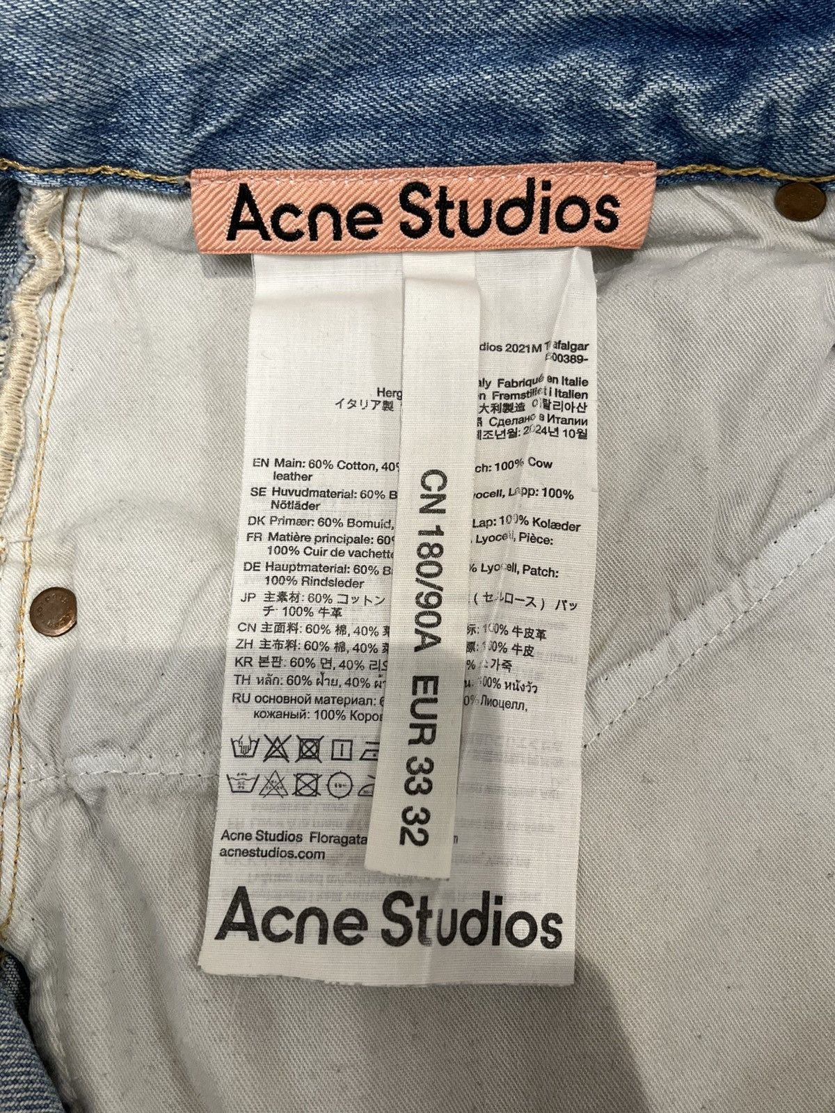 Acne Studios Acne Studios Regular Fit Jeans 2021M Blue Size US 33 - 5 Thumbnail