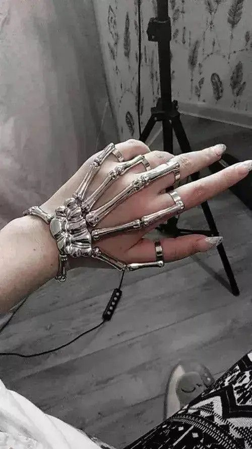 VIBE Skeleton and Bracelet Bones Goth Human Jewelry Chrome Size ONE SIZE - 5 Thumbnail