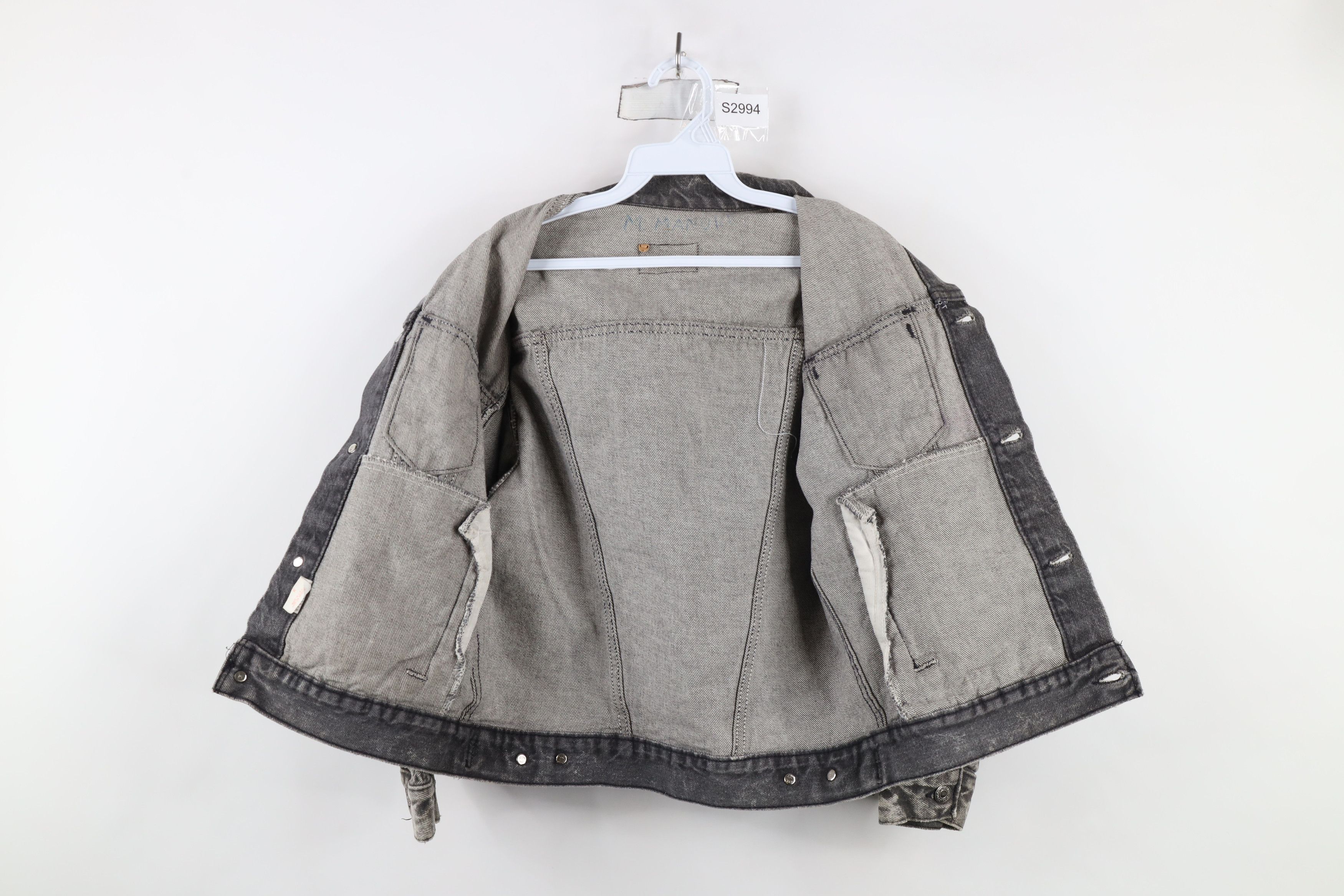 Levi's × Vintage Vintage 90s Levis Acid Wash Denim Trucker Jacket Gray USA Size M / US 6-8 / IT 42-44 - 9 Thumbnail