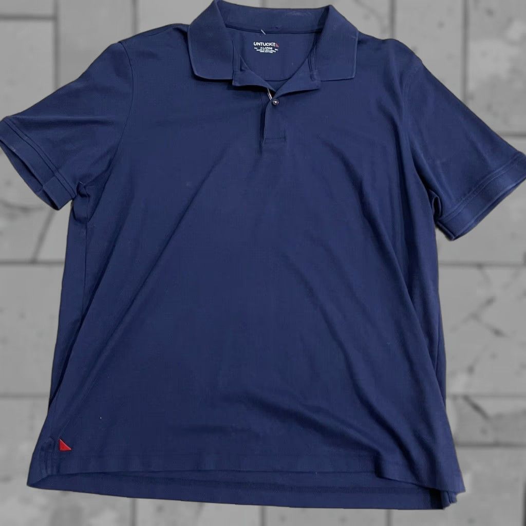 UNTUCKit UNTUCKit Polo Shirt Men XL Blue Cotton 100% Casual Dress Shirt Size US XL / EU 56 / 4 - 1 Thumbnail