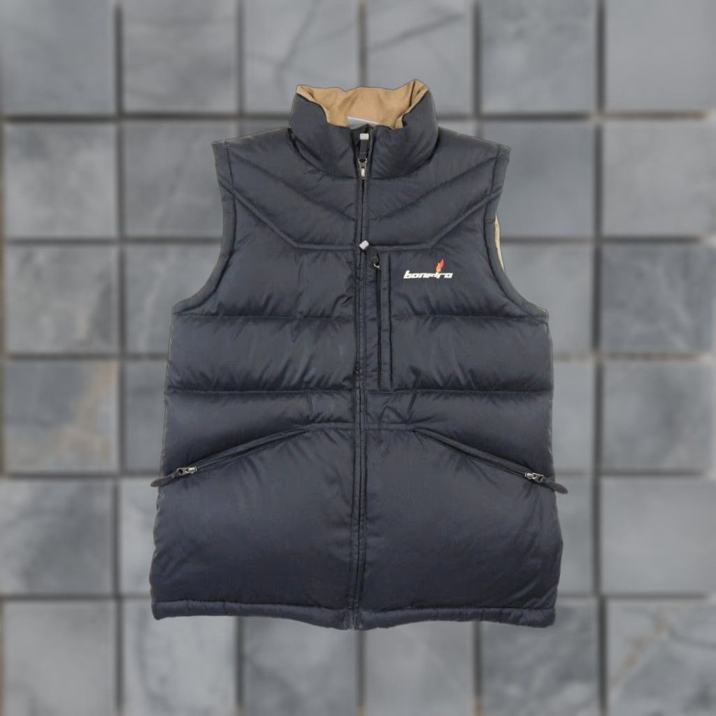 Vintage VINTAGE Bonfire Puffer Jacket Vest Mens Medium Black Full Zip Outdoor Casual Travel Y2K Spring Fall Winter Size US M / EU 48-50 / 2 - 1 Thumbnail
