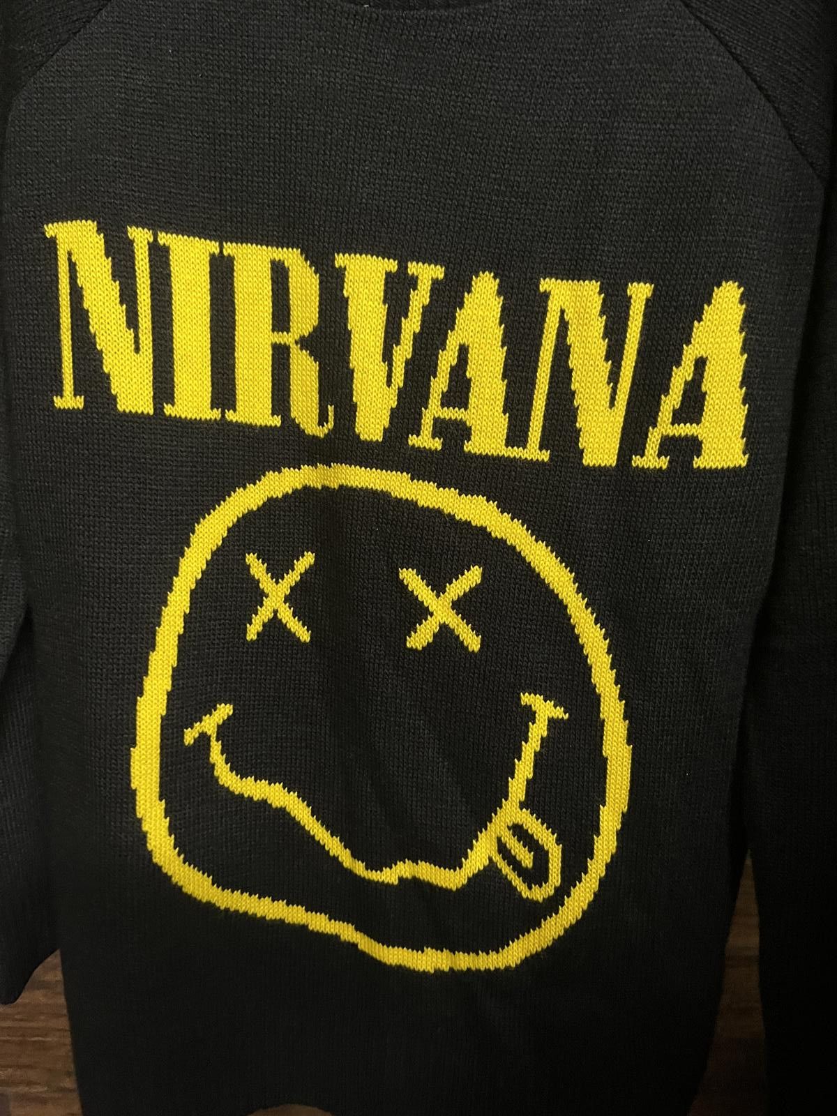 Designer Nirvana Crew Neck Smiley Knitted Sweater - Medium Size US M / EU 48-50 / 2 - 2 Thumbnail