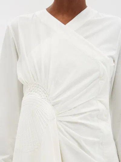 Jil Sander o1y0925 Midi Dress in White Size S / US 4 / IT 40 - 3 Thumbnail