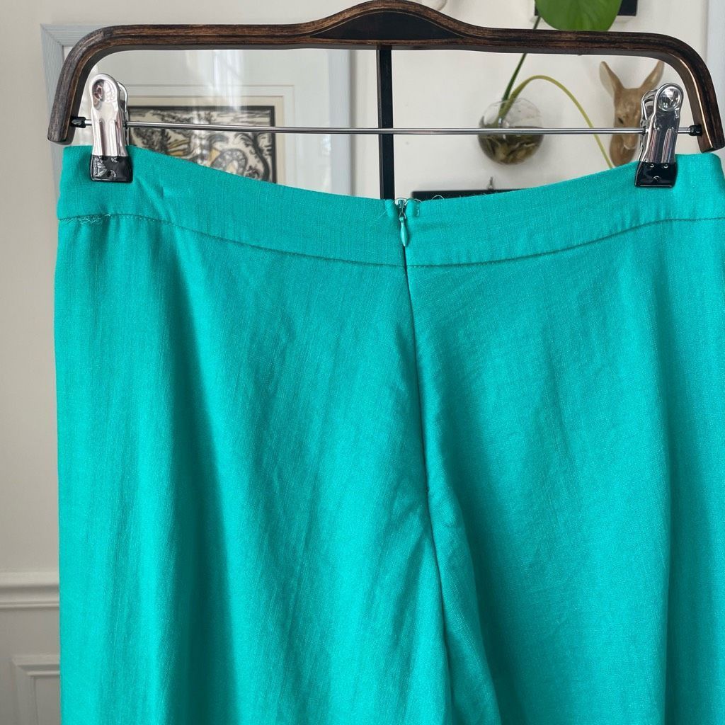 Other NWOT Lulus Postcards From Me Turquoise Green Wide Leg Pants M Size 29" - 7 Thumbnail