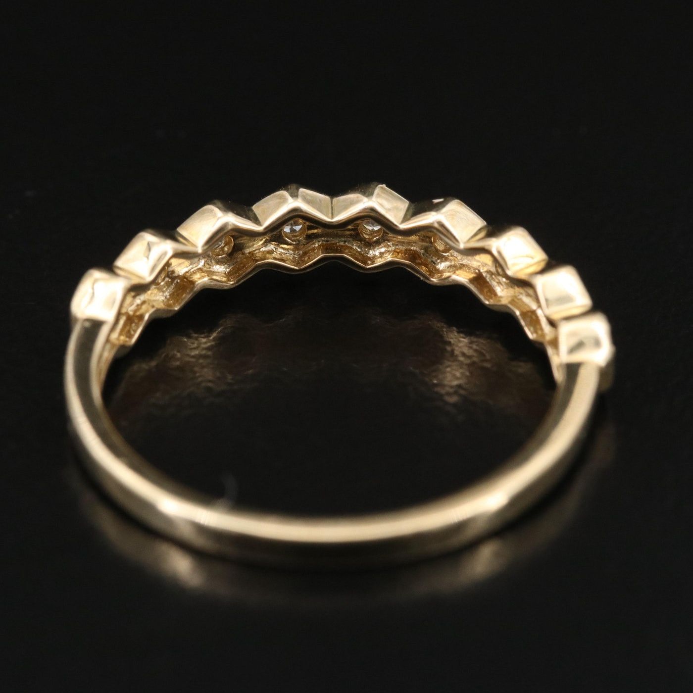 Other Vintage 10k .12 ctw Diamond Geometric Band Size ONE SIZE - 5 Thumbnail