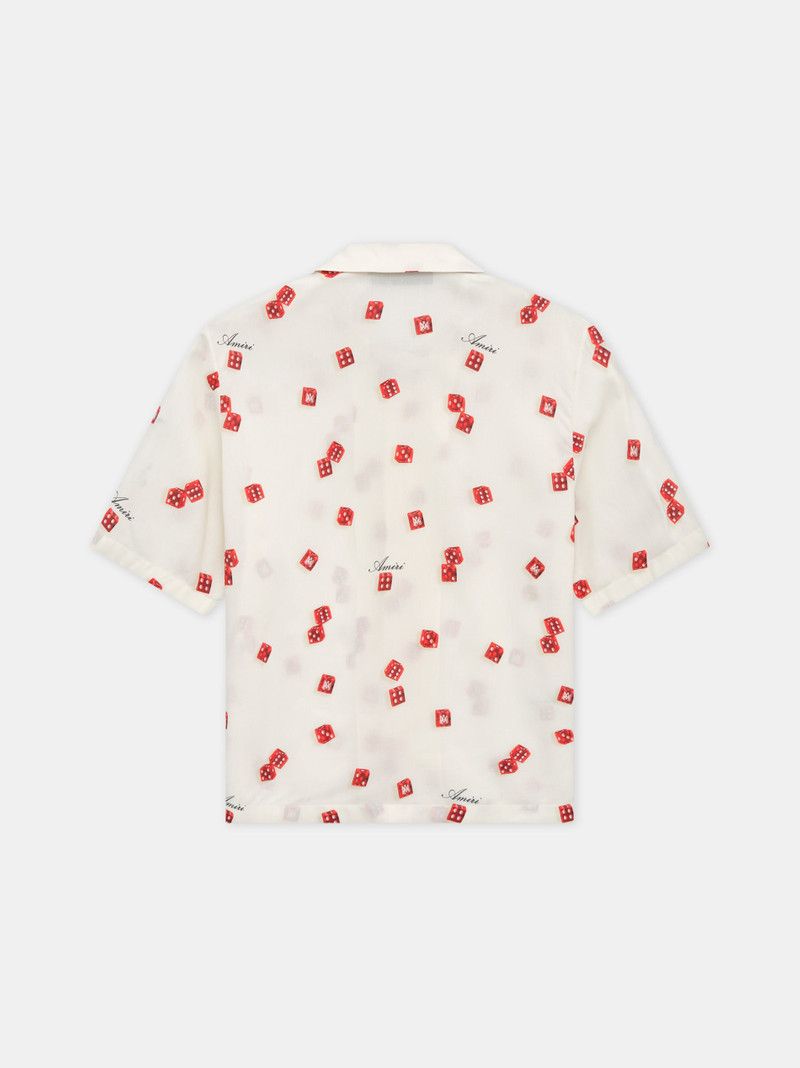 Amiri o1s1wg110326 Dice Bowling Shirt in Ivory Size US M / EU 48-50 / 2 - 4 Thumbnail
