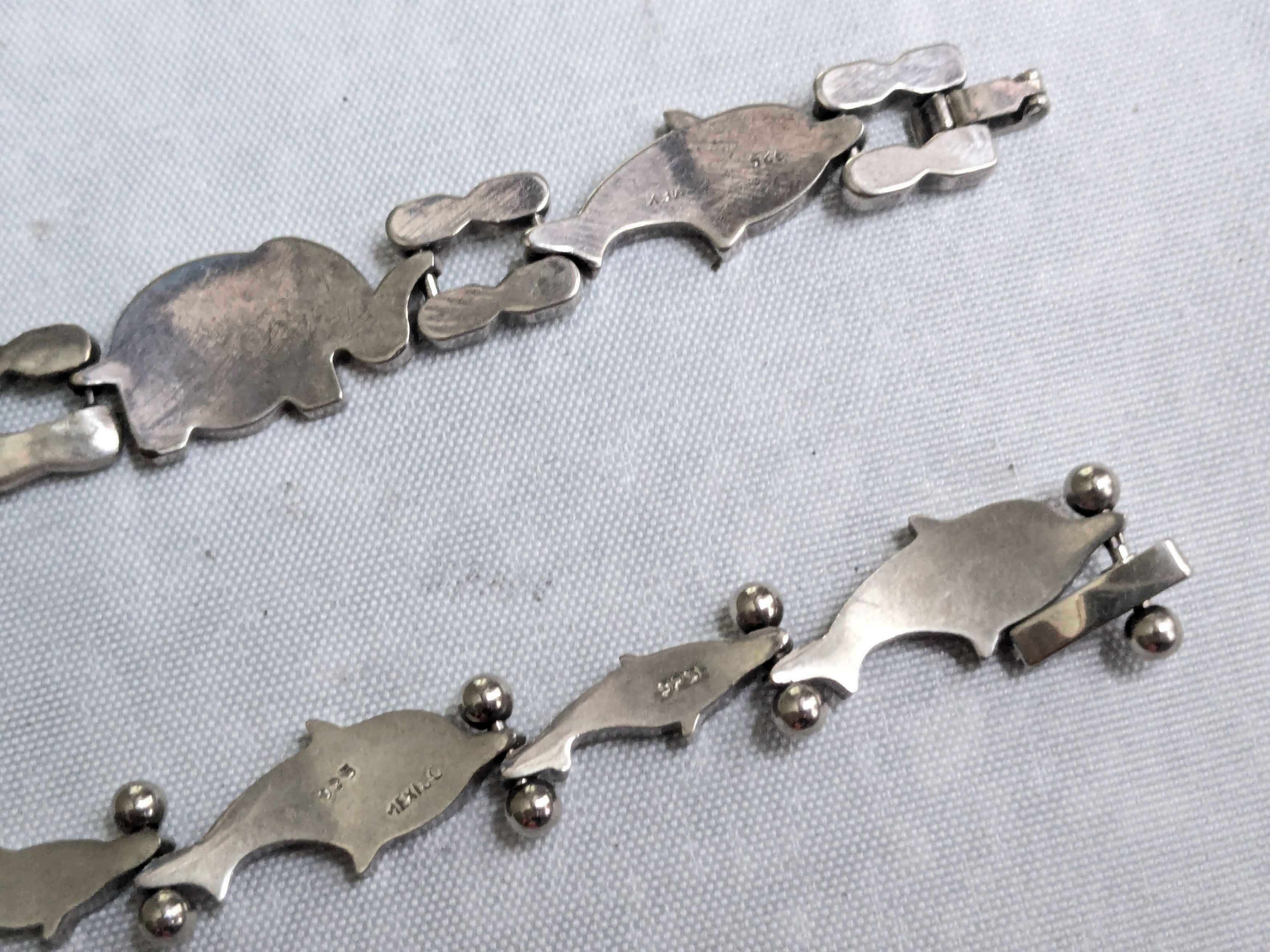 Jewelry Vintage Sterling Silver Bracelets Dolphin Elephant Whale Size ONE SIZE - 10 Thumbnail