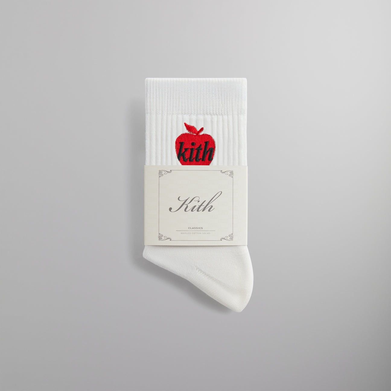 Kith Kith Big Apple Mid Crew Sock Socks White FW24 One Size NYC Size ONE SIZE - 2 Thumbnail
