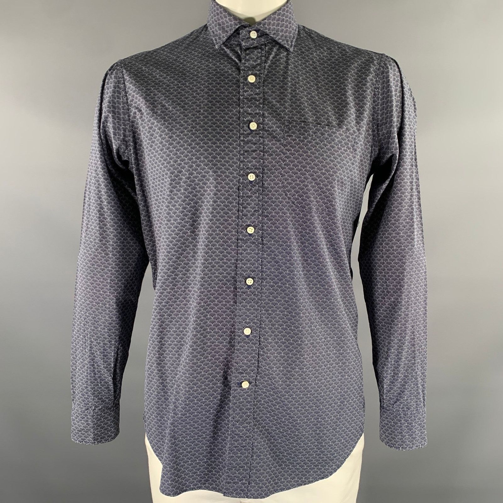 Sid Mashburn SID MASHBURN L Speckled Cotton Button Up Long Sleeve Shirt Size US L / EU 52-54 / 3 - 1 Thumbnail
