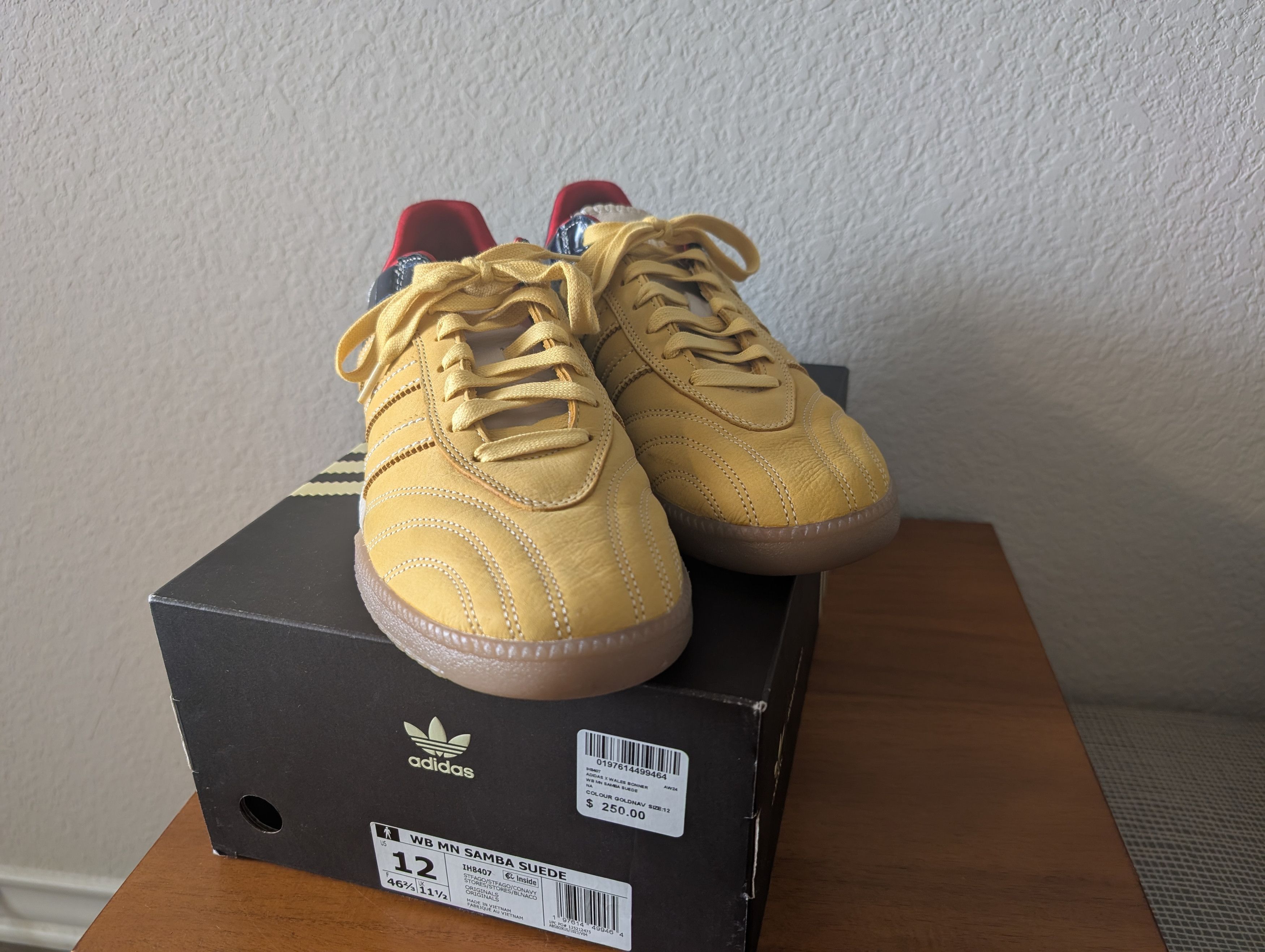 Adidas × Wales Bonner Adidas x Wales Bonner Samba Gold/Navy Size US 12 / EU 45 - 4 Thumbnail