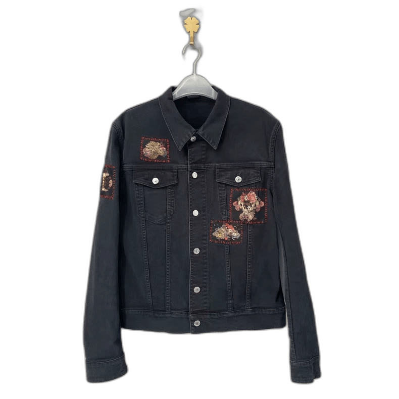 Dior Dior Floral Skull Denim Jacket Size US XXL / EU 58 / 5 - 1 Thumbnail