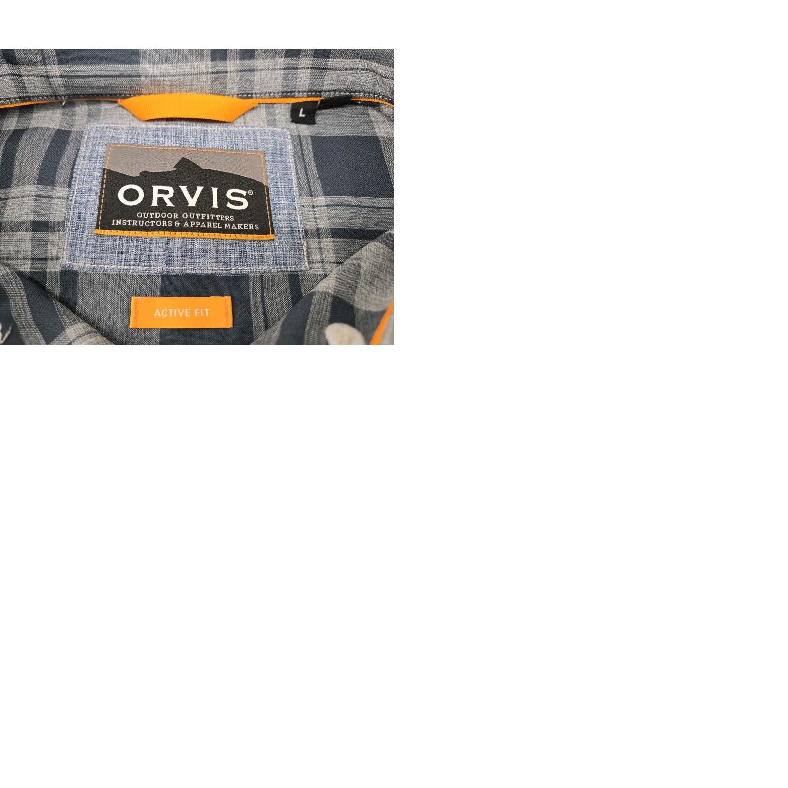 Orvis Orvis Active Fit Button Up Short Sleeve Shirt Blue Plaid Large Polyester Men’s Pepperdine? Size US L / EU 52-54 / 3 - 9 Thumbnail