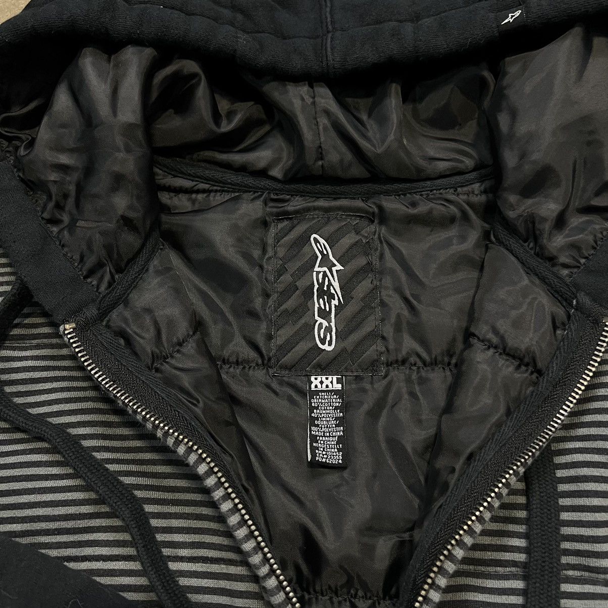 Alpinestars × Vintage Vintage Y2K AlpineStars Zip Up Hoodie Sweatshirt Striped Size US XXL / EU 58 / 5 - 8 Thumbnail