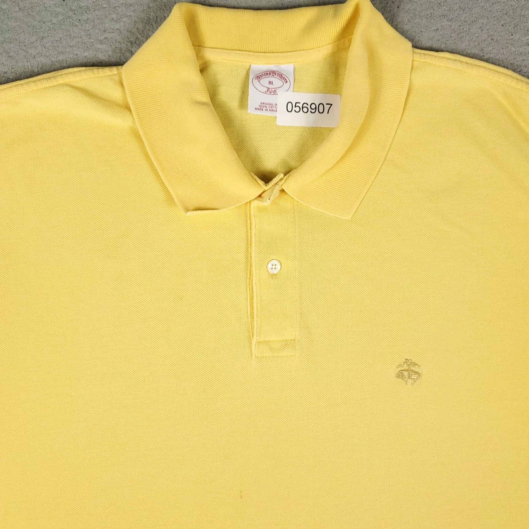 Brooks Brothers Brooks Brothers Polo Shirt Mens XL Yellow Solid Short Sleeve Casual Button-Front Collared Polo Shirt Mens XL Yellow Size US XL / EU 56 / 4 - 2 Thumbnail