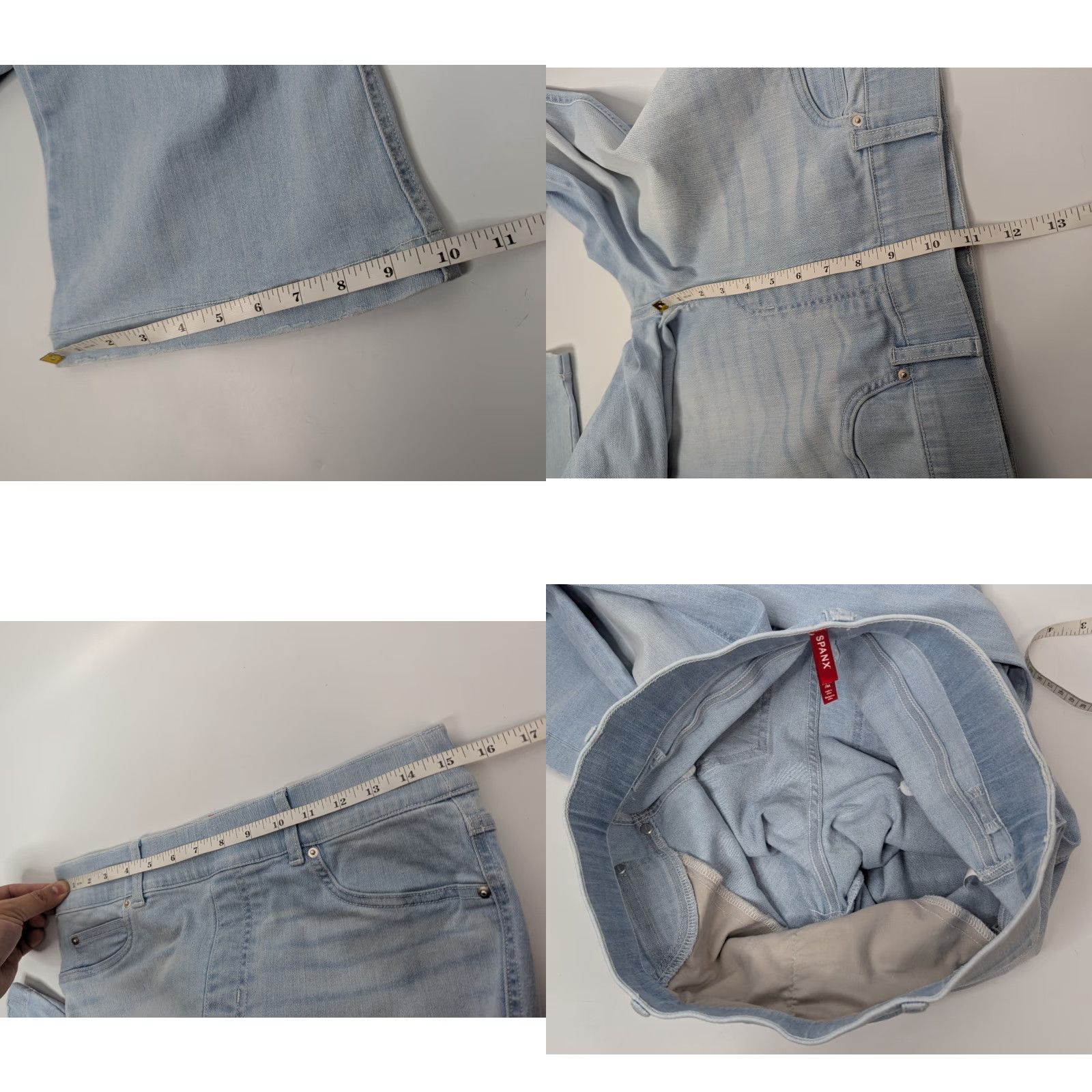Spanx SPANX Jeans Flare Leg Light Wash Blue Denim Pull-On 20348R Size M Womens Stretch Comfort Regular Size 32" / US 10 / IT 46 - 8 Thumbnail