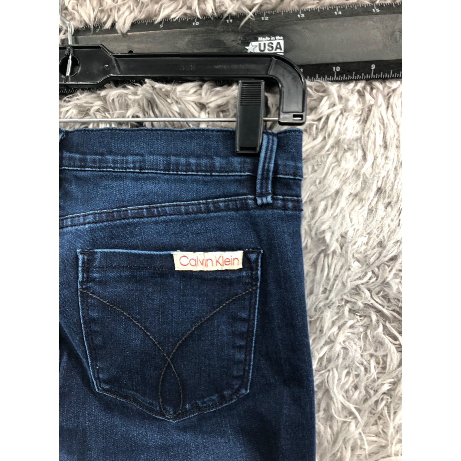 Calvin Klein Calvin Klein RCKR Kick Jeans Size 4 Womens Dark Wash Blue Denim Bootcut 5-Pocket Regular Comfort Pockets Size 27" / US 4 / IT 40 - 6 Thumbnail