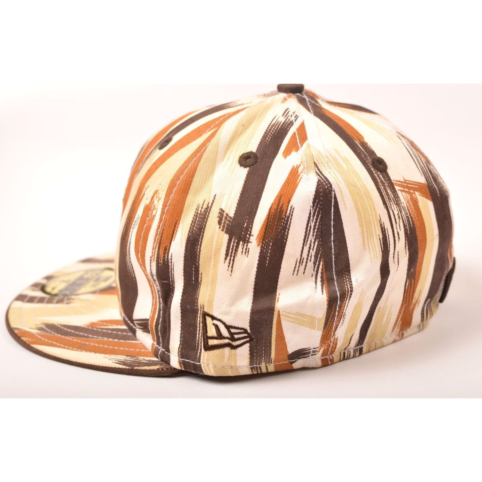 New Era New Era 59Fifty NY Brown Beige Striped Cotton Snapback Cap Size 7 (55.8 cm) Mens Hat Size ONE SIZE - 4 Thumbnail