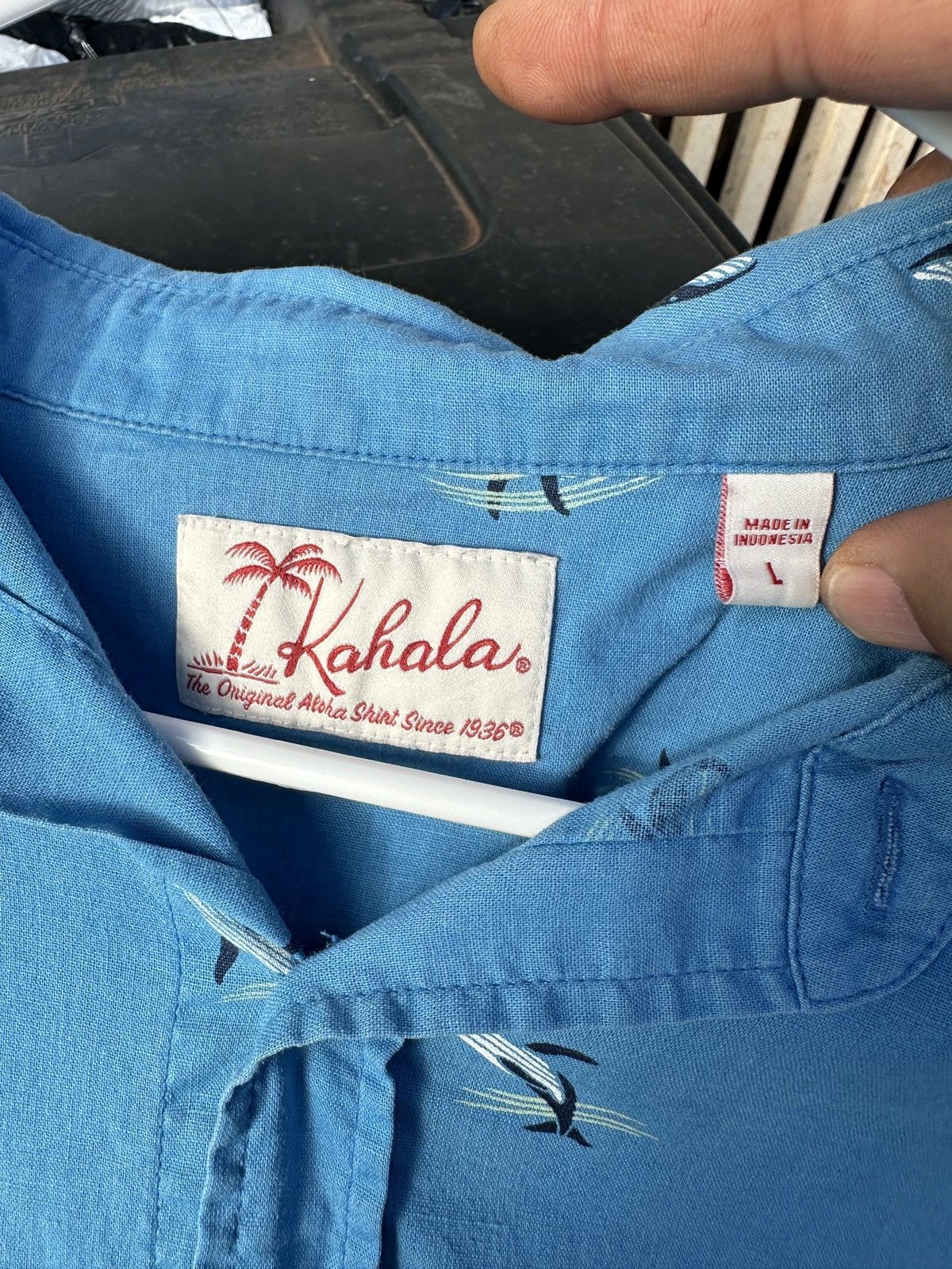 Other PreOwned Kahala Hawaiian Print Full Button Blue Men's Large Size US L / EU 52-54 / 3 - 4 Thumbnail