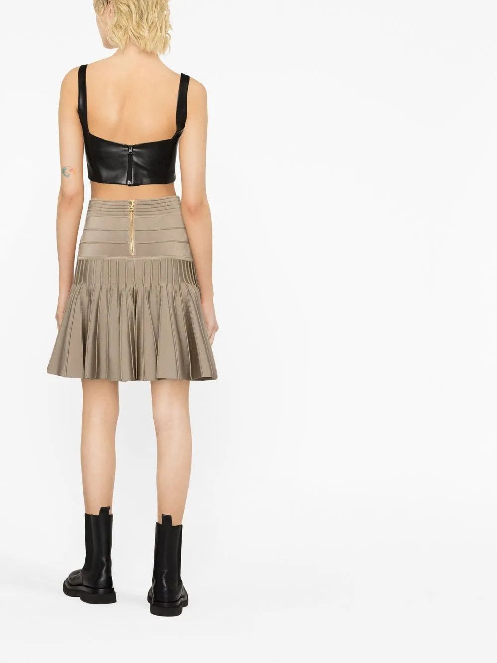 Balmain o1y0625 Mini Skirt in Light Brown Size 27" / US 4 / IT 40 - 4 Thumbnail