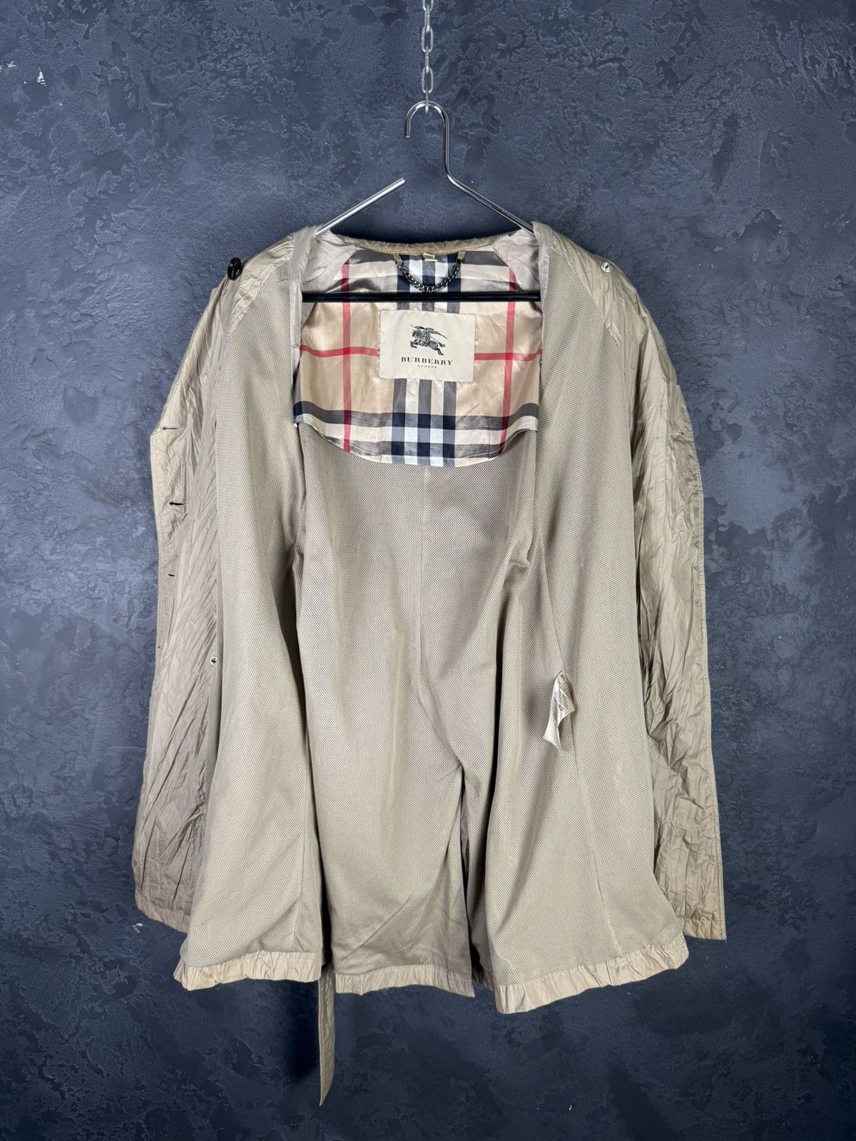 Burberry BURBERRY Beige Nylon Belted Women’s Double Trench Coat Size M / US 6-8 / IT 42-44 - 12 Thumbnail