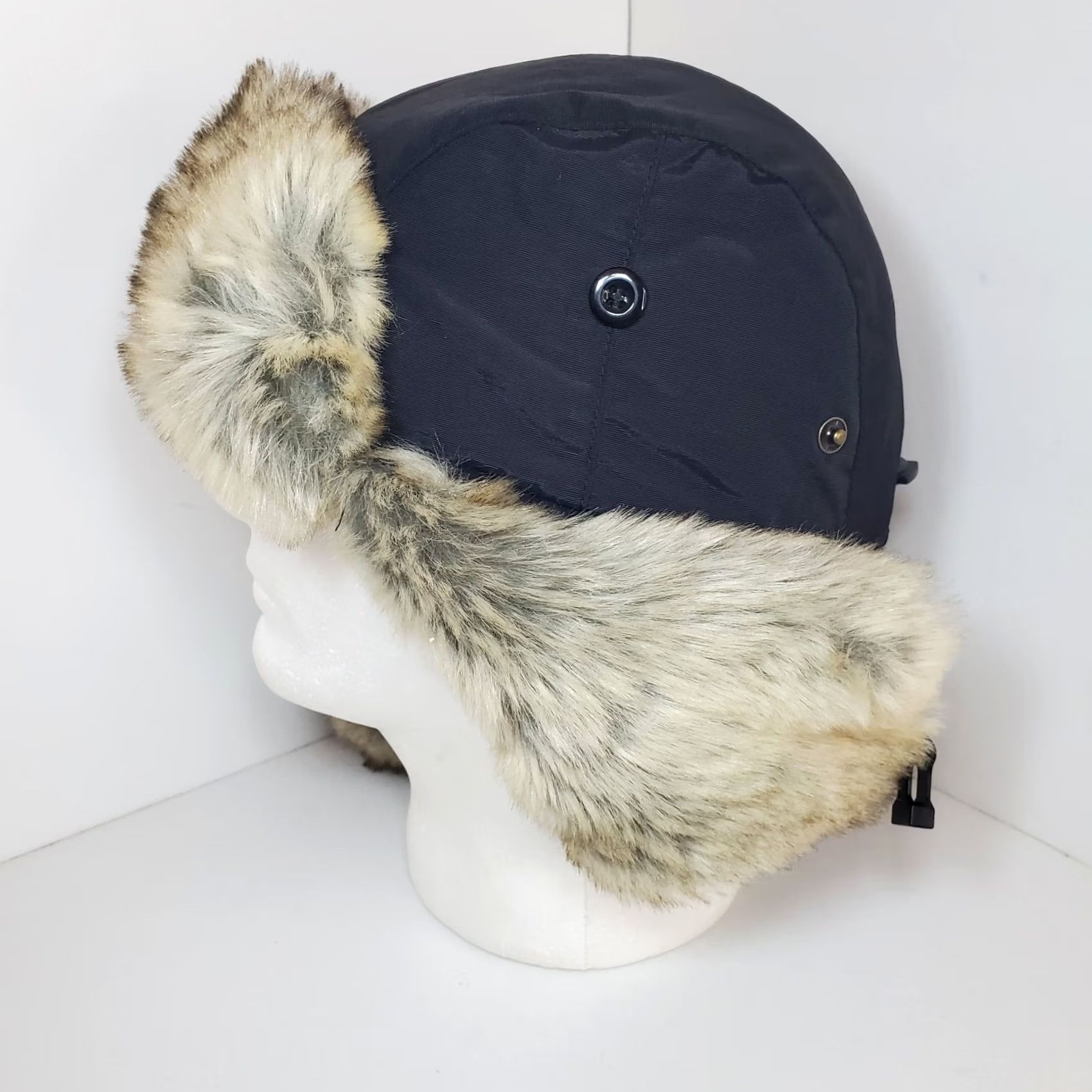 Vintage VINTAGE Scala Mens S/M Aviator Bomber Faux Fur Hat Cap Adjustable Black 90s Outdoor Ski Mens Size ONE SIZE - 5 Thumbnail