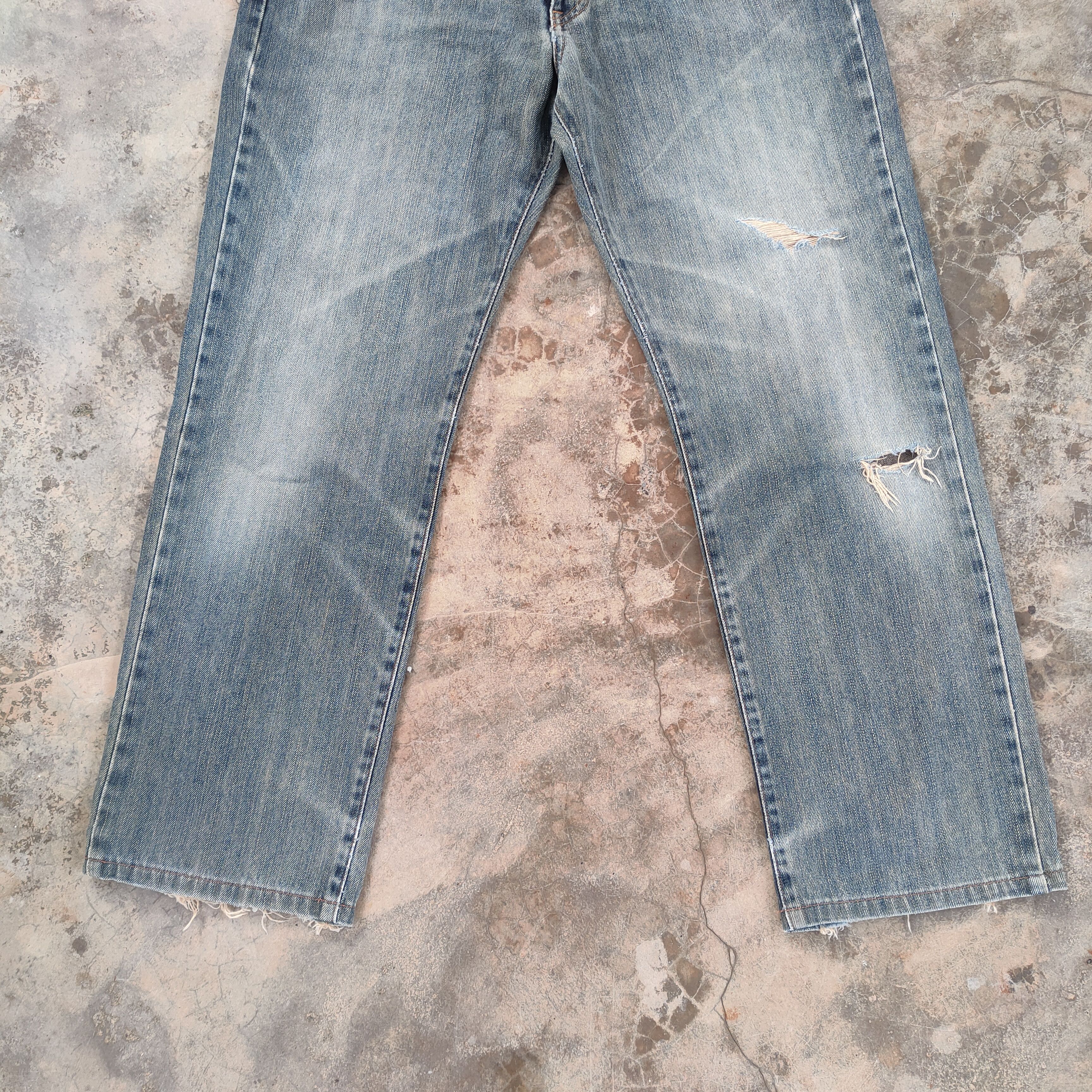 Edwin × Jean VINTAGE EDWIN 404 RUSTY FADED DISTRESSED DENIM JEAN PANTS Size US 33 - 4 Thumbnail