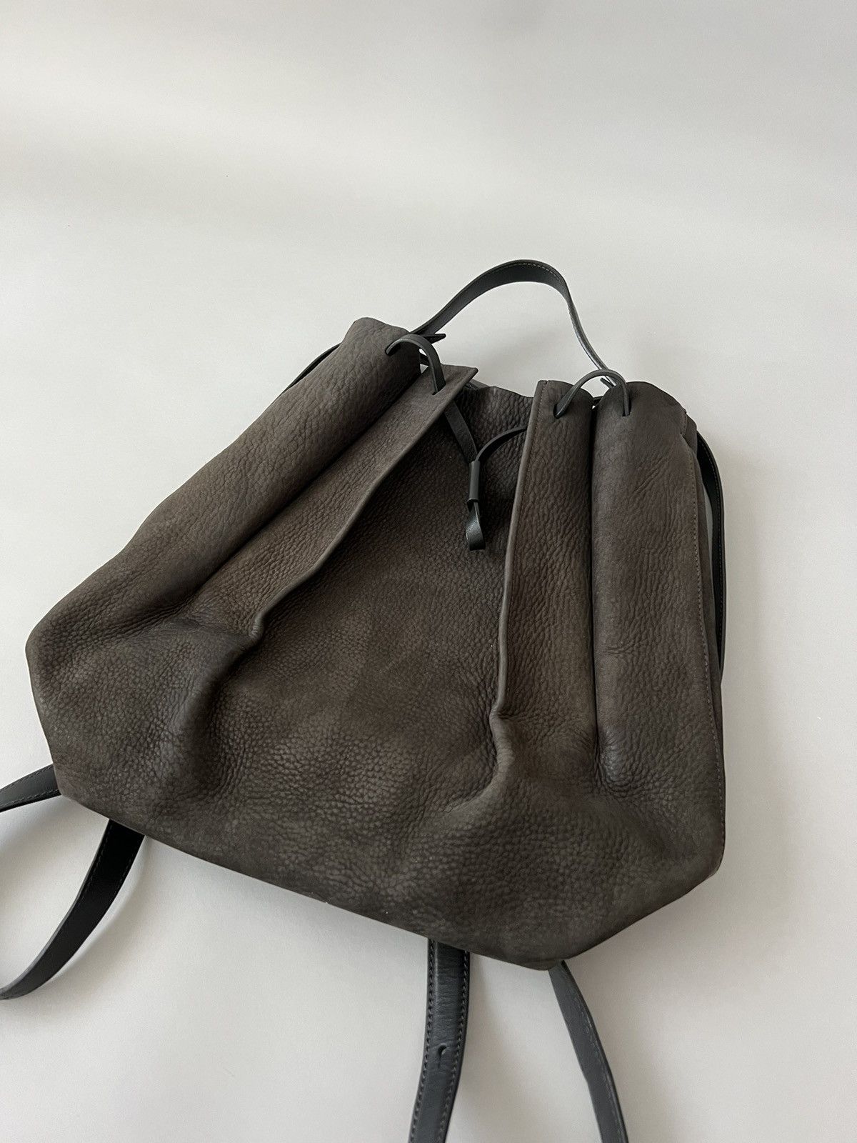 Maison Margiela Maison Margiela Large Nubuck Leather Bucket Bag In Dark Grey Size ONE SIZE - 8 Thumbnail