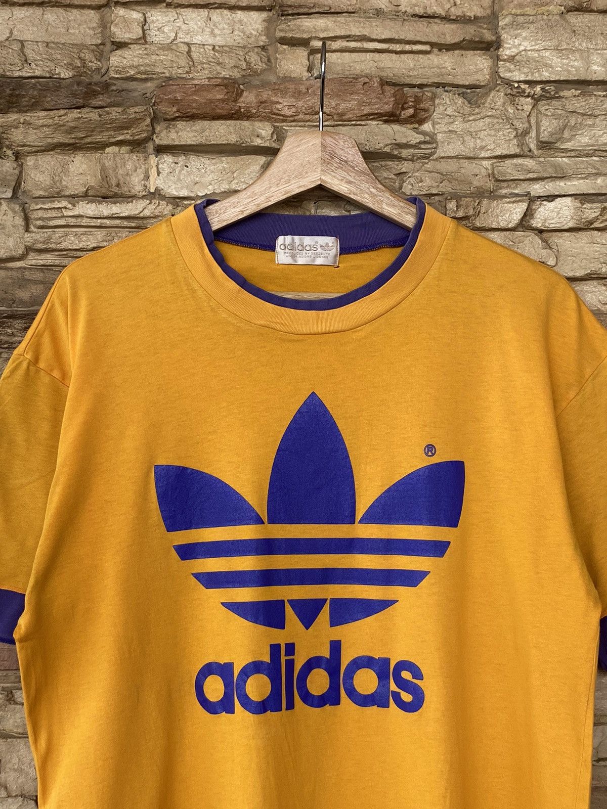 Adidas × Vintage Vintage Adidas Big Logo Double Layer Tshirt Vtg Japan Size US L / EU 52-54 / 3 - 4 Thumbnail