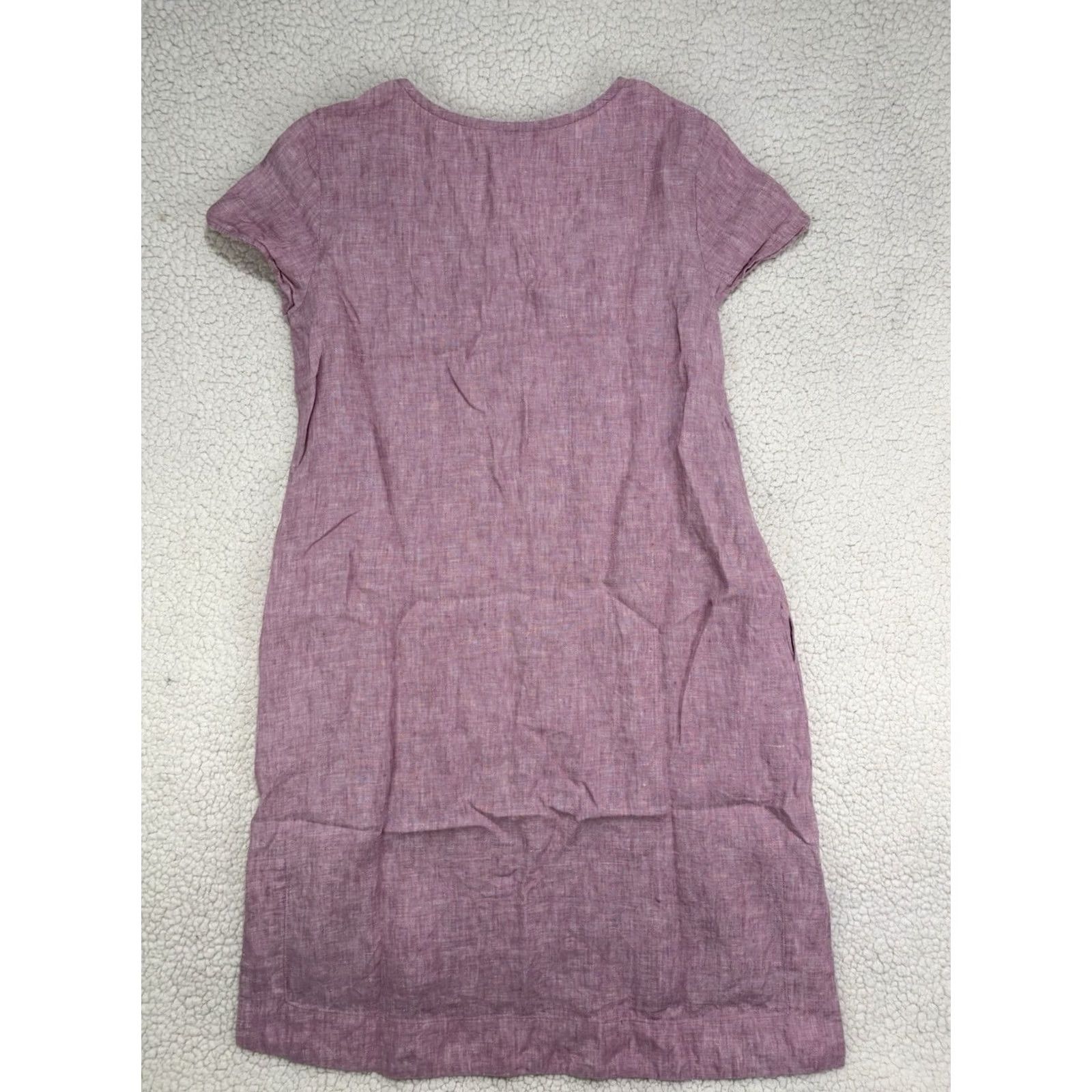 Soft Surroundings VINTAGE Soft Surroundings Pink Linen Short Sleeve Dress Pockets Womens M Size 32" / US 10 / IT 46 - 5 Thumbnail