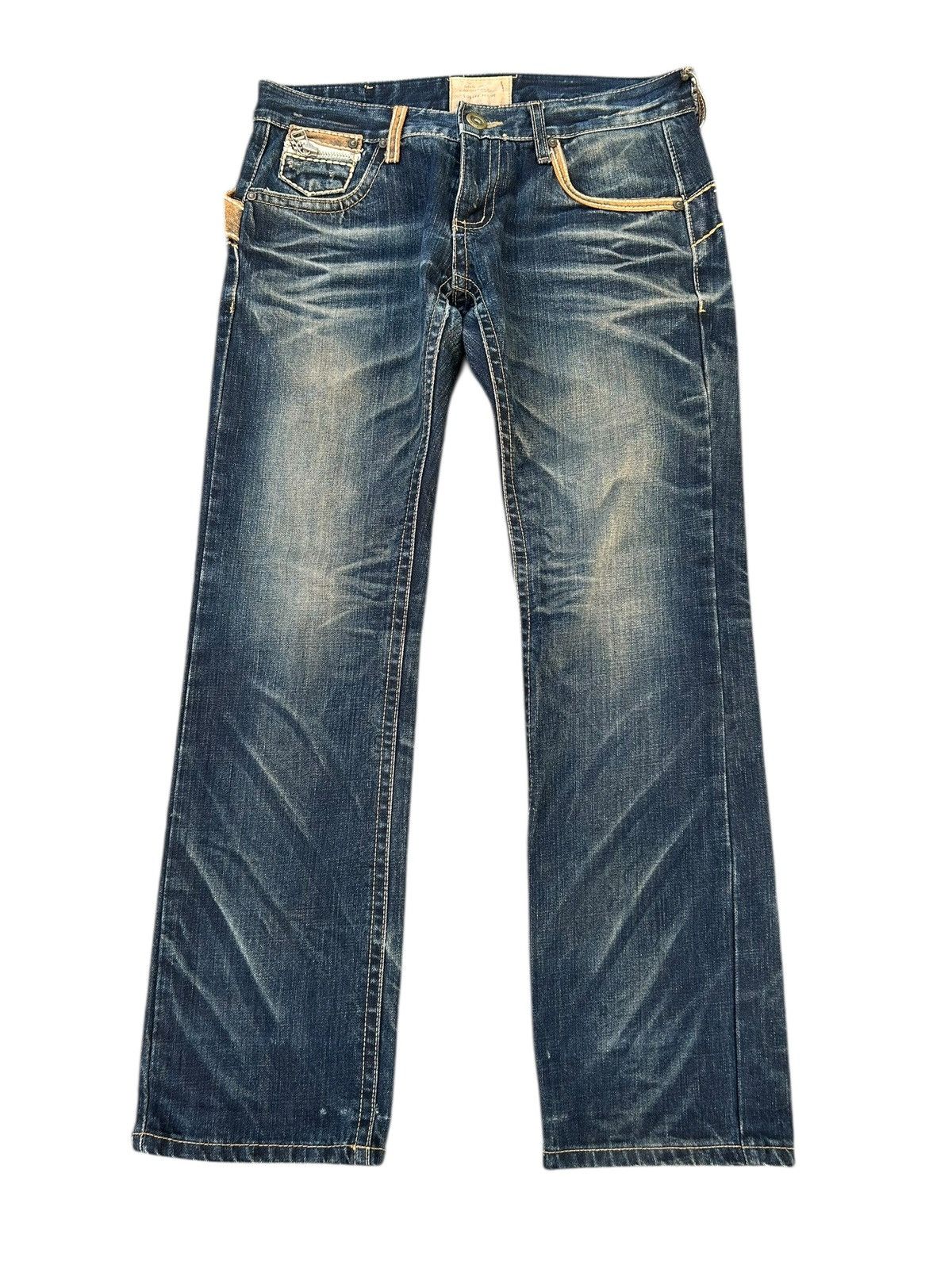 Kapital Buckle Back Lolita Distressed Denim Jeans Size US 34 / EU 50 - 3 Thumbnail