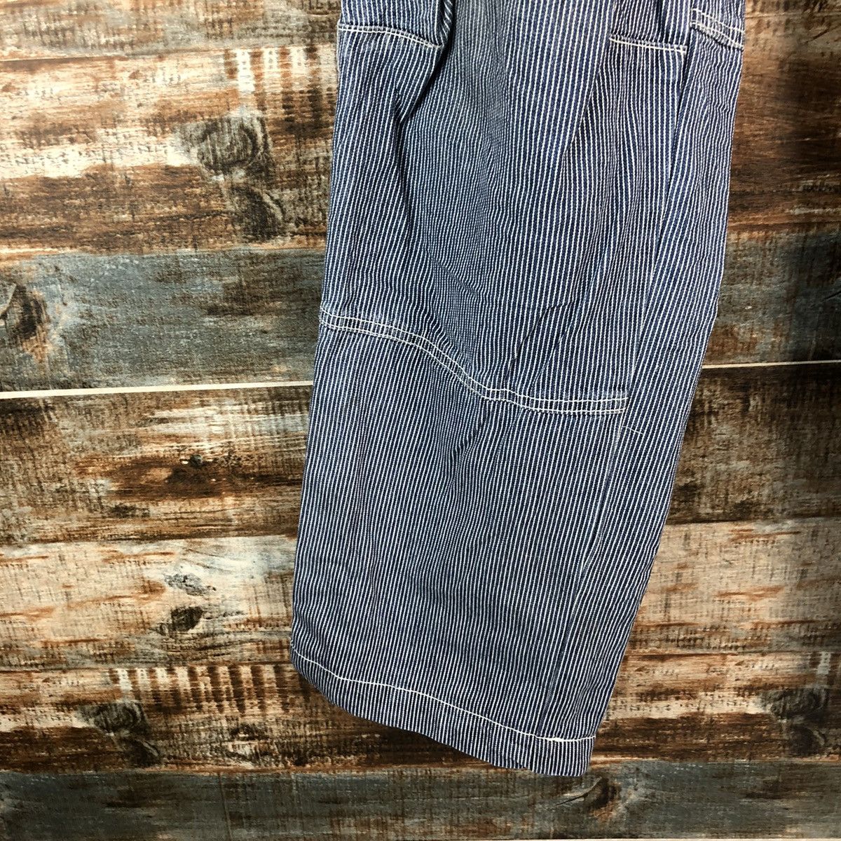 Japanese Brand Dogman Blue Striped Multipocket utility cargo Pants #A2160 Size US 33 - 11 Thumbnail