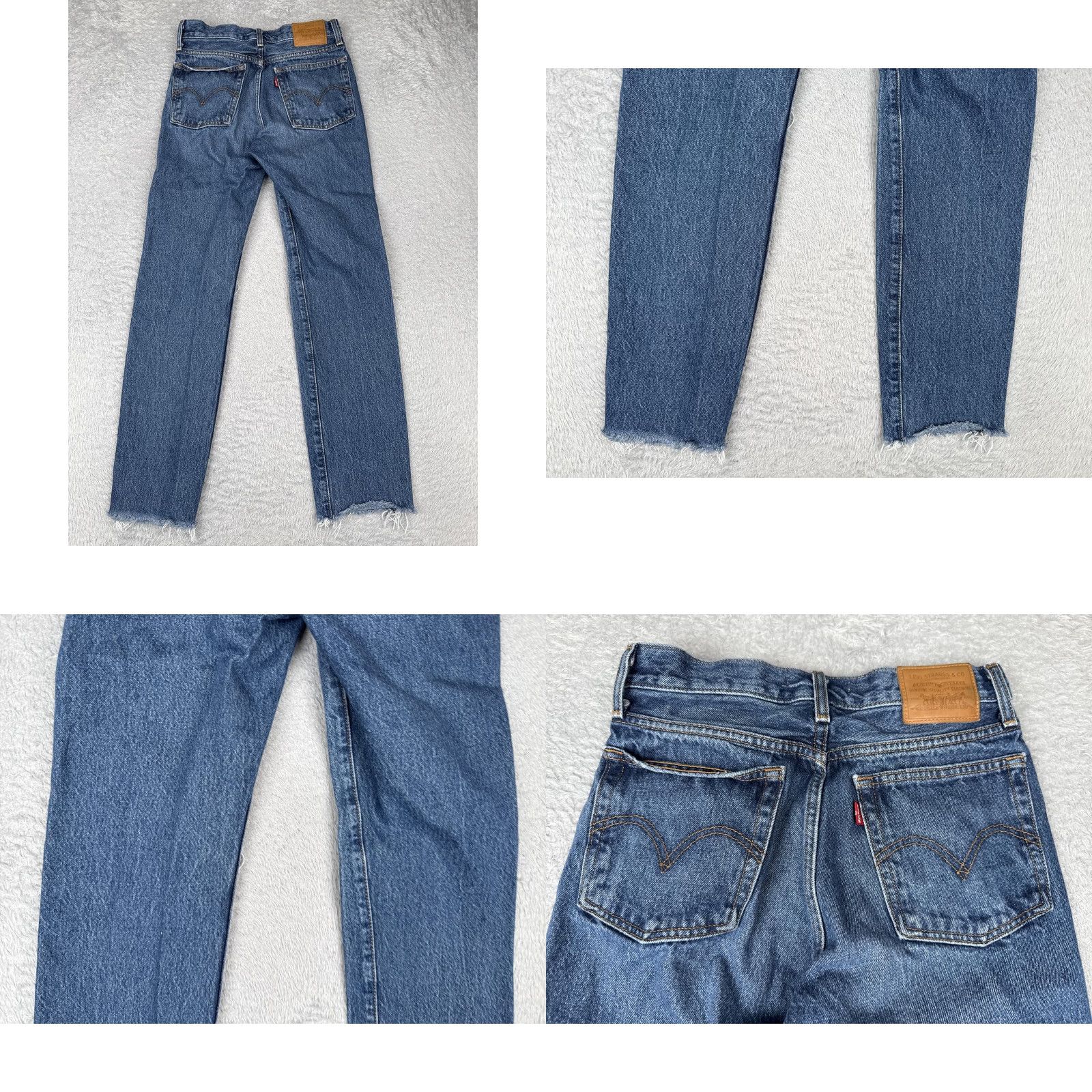 Levi's Levi's Jeans Women 24x28 Wedgie Straight High Rise Distressed Button Denim Blue 5-Pocket Regular Size 24 Womens Jeans Size 42" / US 20 - 10 Thumbnail
