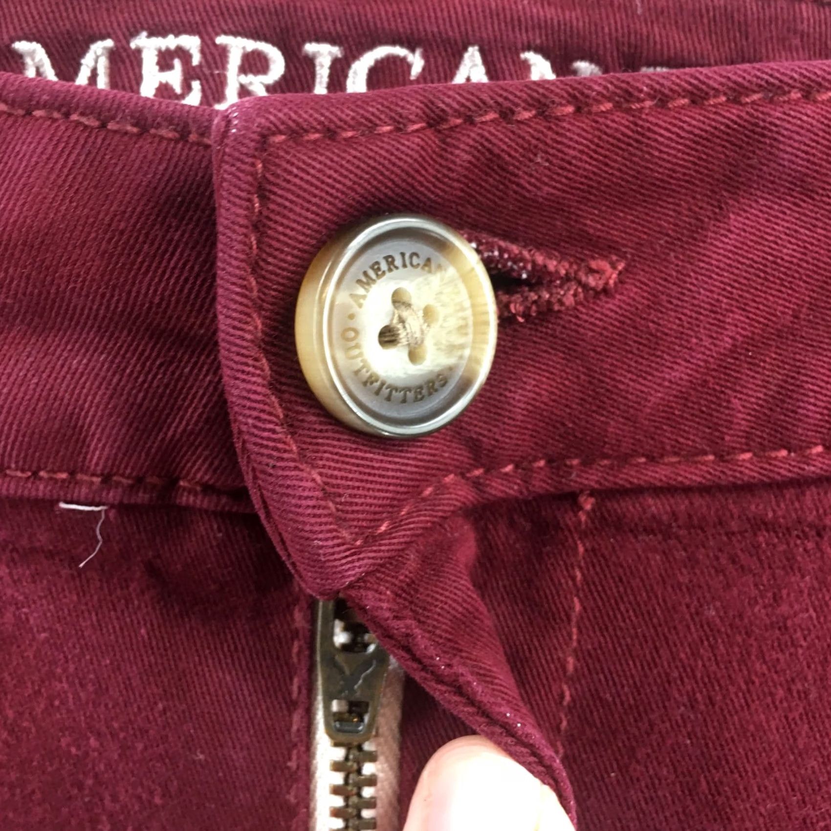 American Eagle Outfitters American Eagle Outfitters Dress Pants Women's 8 Solid Burgundy Mid Rise Zip Fly Straight Leg Men's? No Size 30" / US 8 / IT 44 - 4 Thumbnail