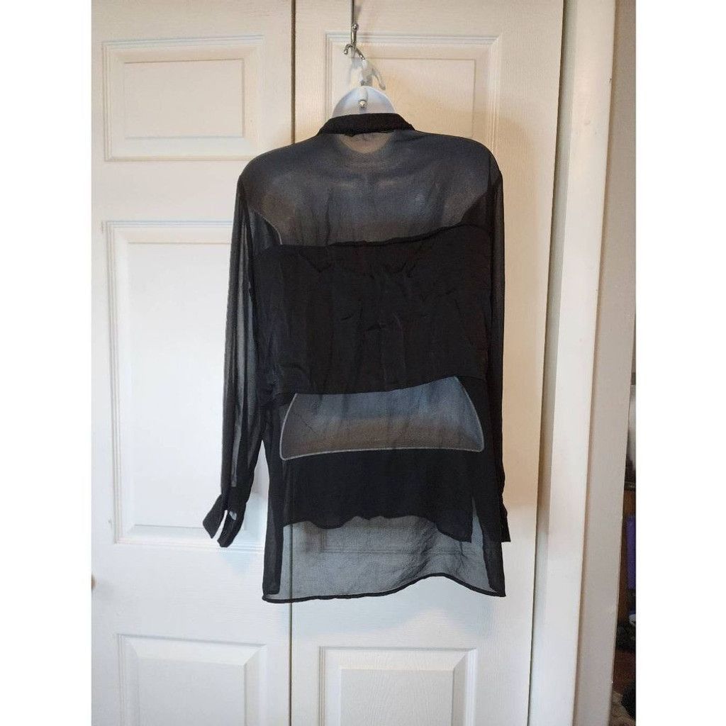 Zara Zara Black Sheer Blouse Size XS / US 0-2 / IT 36-38 - 3 Thumbnail