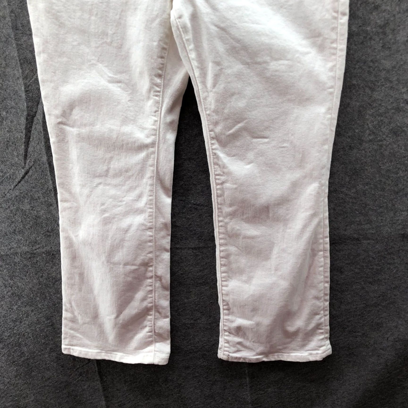 Zara Zara Jeans Womens 6 Kick Flare Crop White Button Fly Stretch Mid Rise Cropped 5-Pocket Denim Oxford Cotton Size 28" / US 6 / IT 42 - 4 Thumbnail