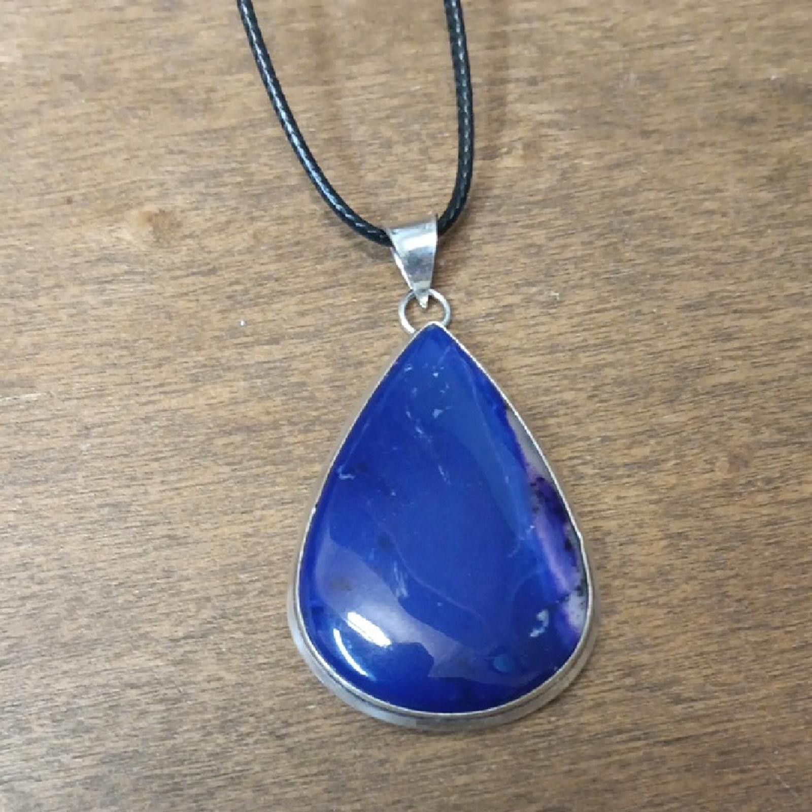 Designer Elegant Dendrite Teardrop Pendant Necklace Size ONE SIZE - 1 Thumbnail