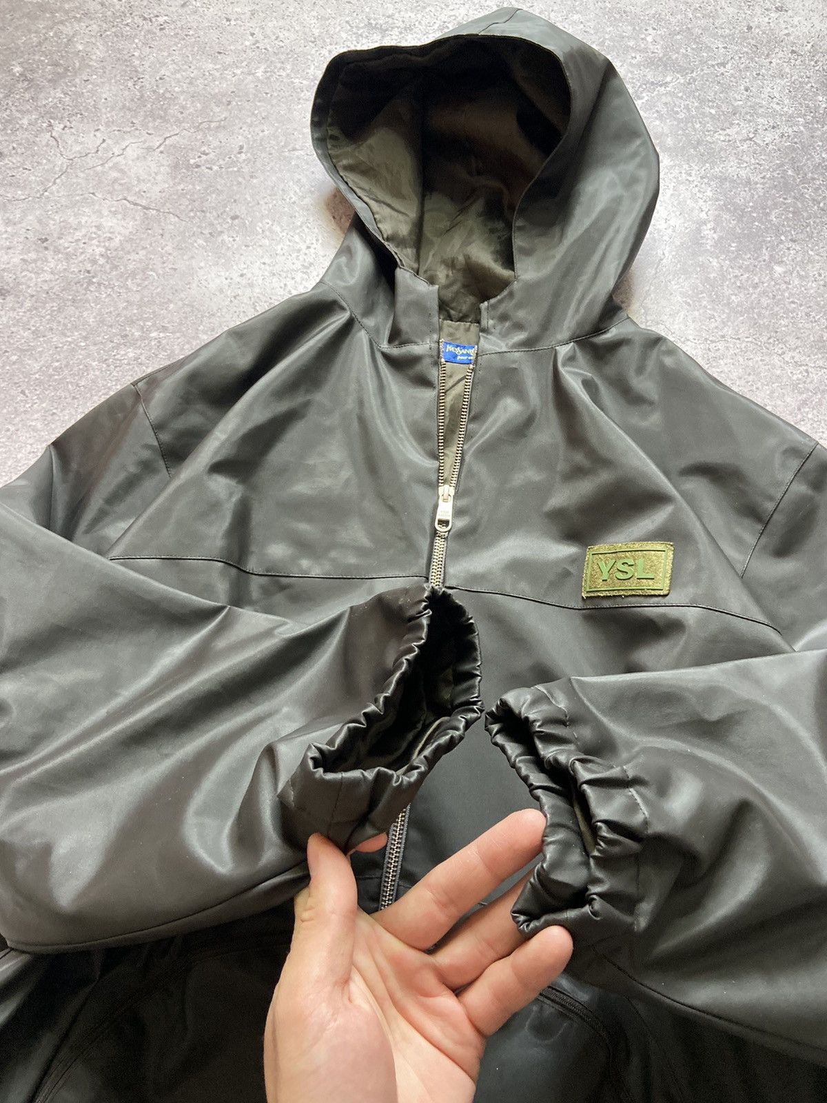 Yves Saint Laurent Vintage Rain YSL Jacket Hooded Size US XXS / EU 40 - 7 Thumbnail